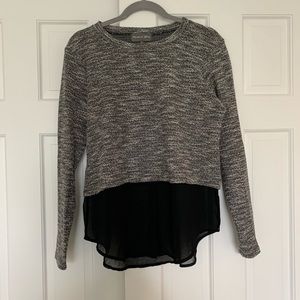 Michael Stars Gray Sweater with Sheer Underlay